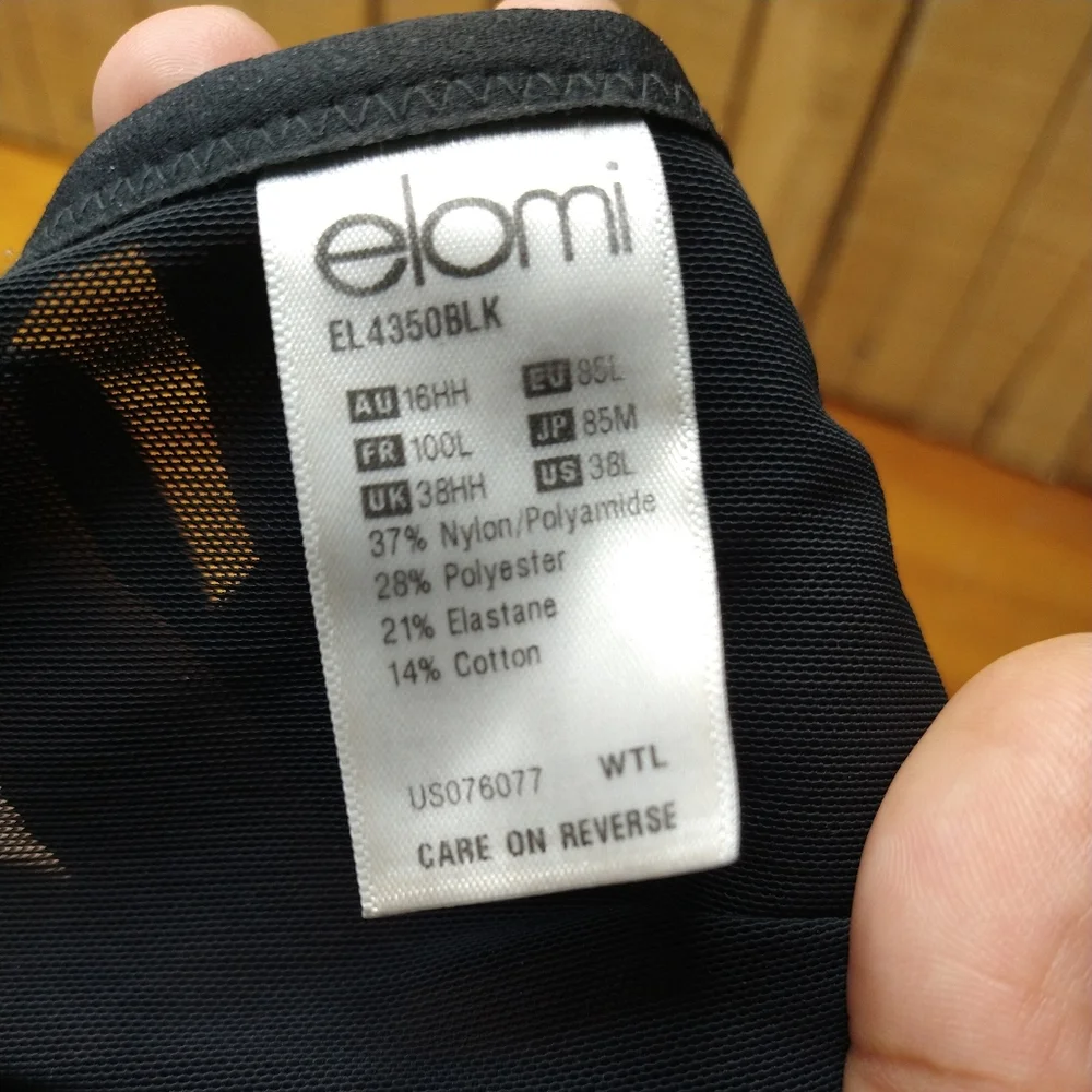 Elomi Black Sachi Side Support Strappy Sexy Lingerie Cage Bra Size 38L_4